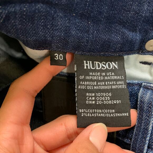 Hudson Jeans Mens 30 Blake SLIM Straight Distressed 5 Pocket Whiskered Denim - Picture 7 of 12